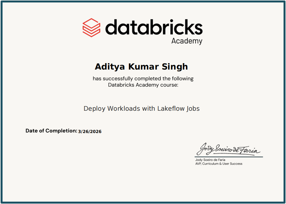 Deploy Workloads with Lakeflow Jobs Certificate